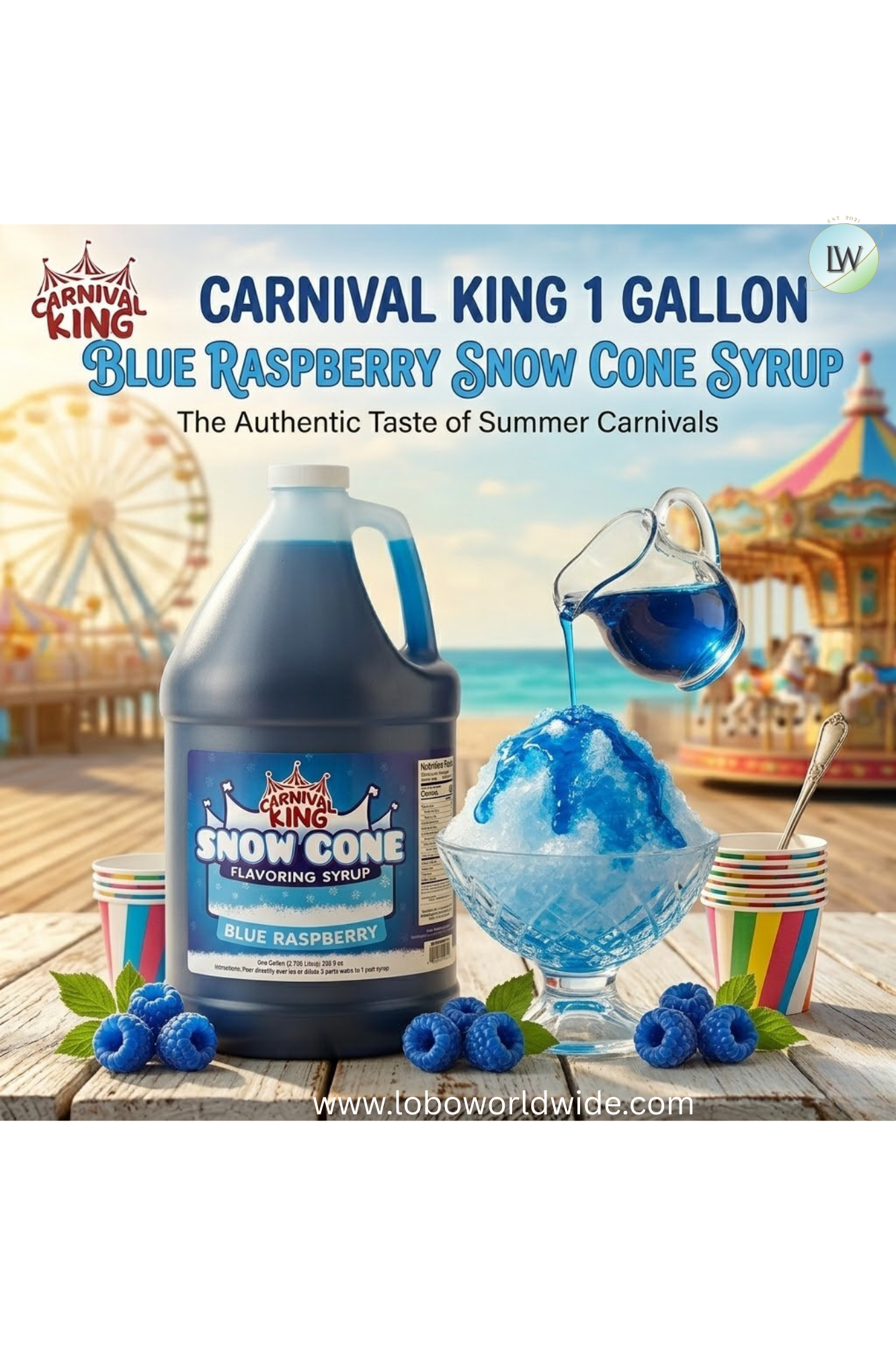 Carnival King 1 Gallon Cone Syrup(Various Flavours)