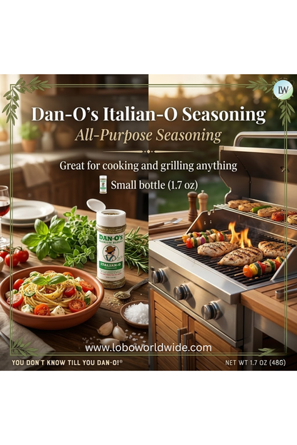 Dan-O's Italian-O Seasoning - All-Purpose Seasoning - Great for cooking and grilling anything - Small bottle (1.7 oz)