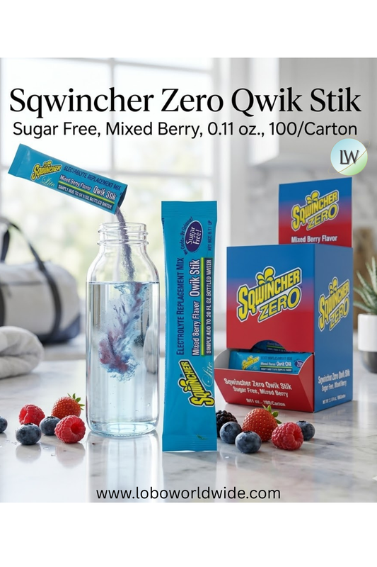 Sqwincher Zero Qwik Stik Sugar Free, 0.11 oz., 100/Carton(Various Flavours)