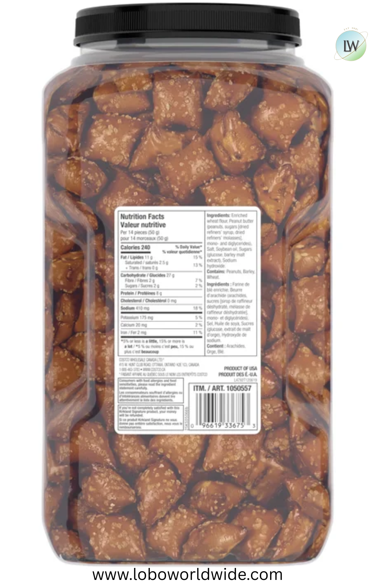 Kirkland Signature Peanut Butter Pretzels, 1.56 kg