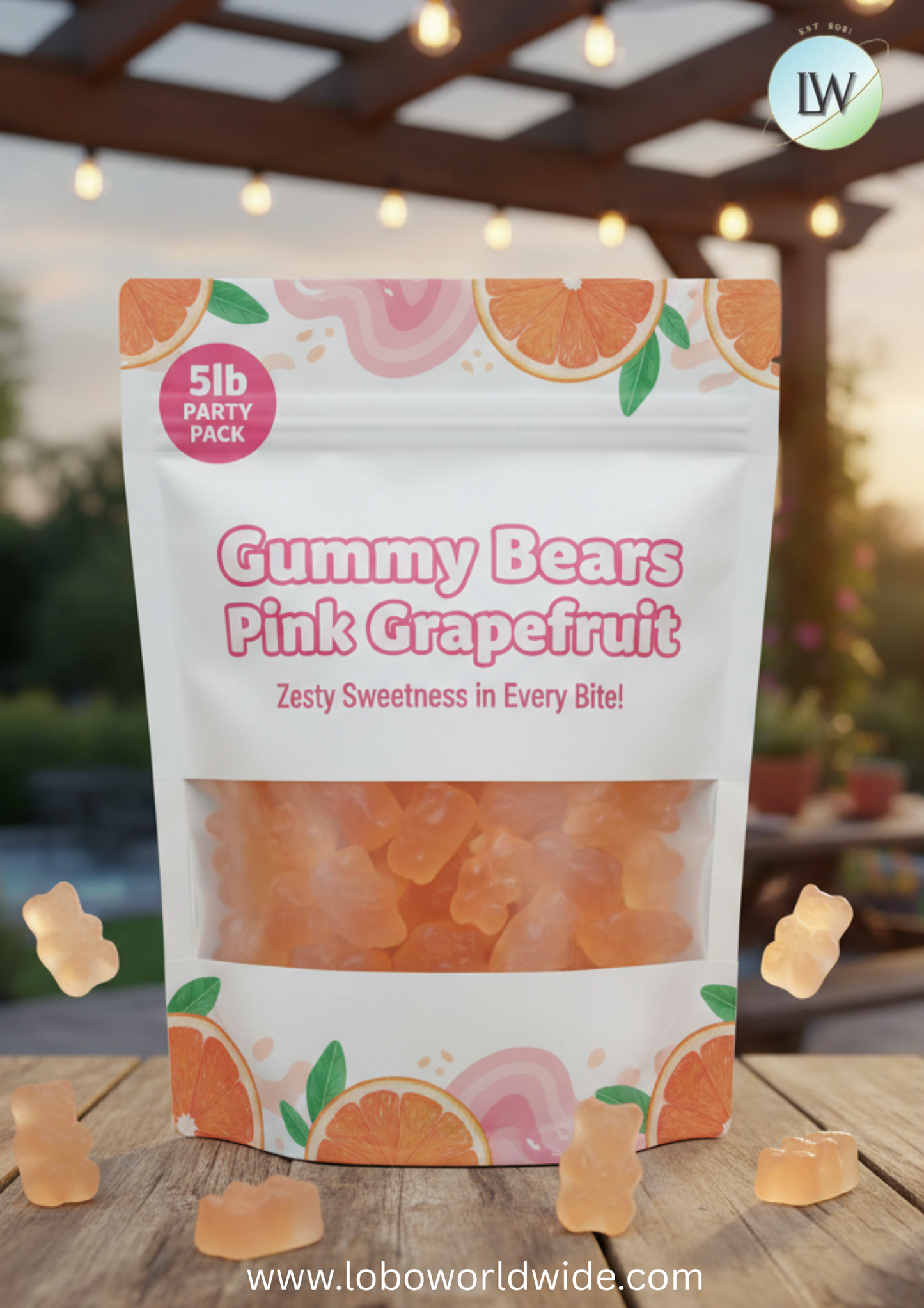 Gummy Bears Pink Grapefruit(Various Sizes)