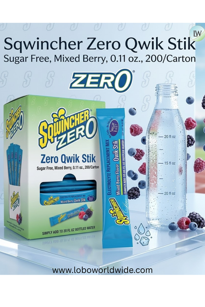 Sqwincher Zero Qwik Stik Sugar Free, 0.11 oz., 200/Carton(Various Flavours)