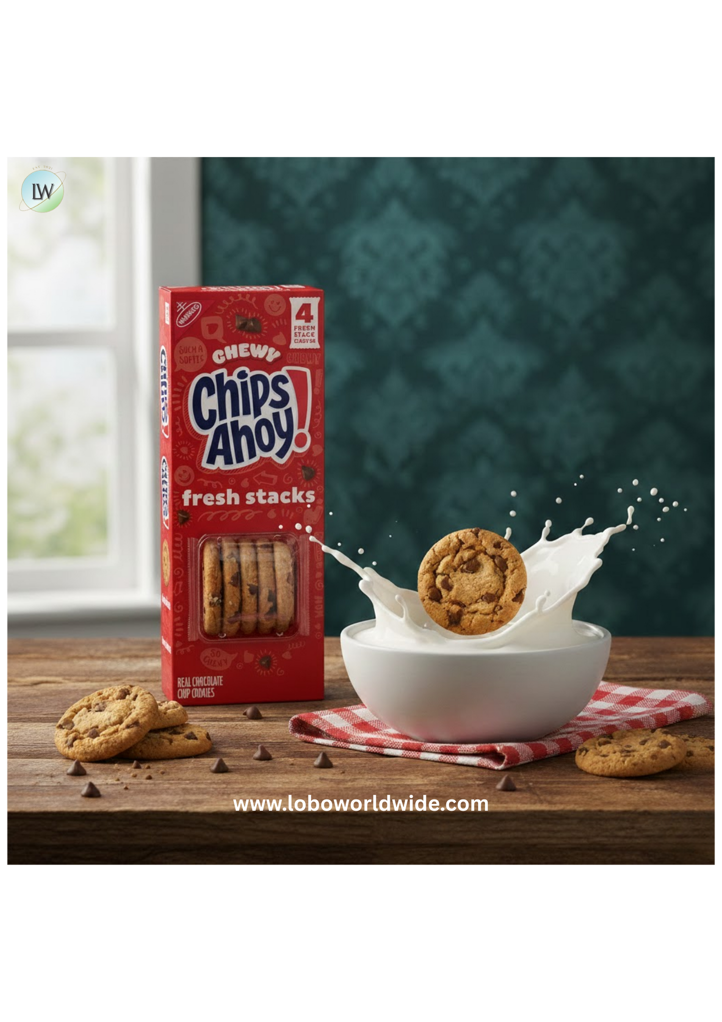 CHIPS AHOY! Fresh Stacks Chewy Chocolate Chip Cookies, Travel Snacks, 8.66 oz (4 Multi Snack Packs)