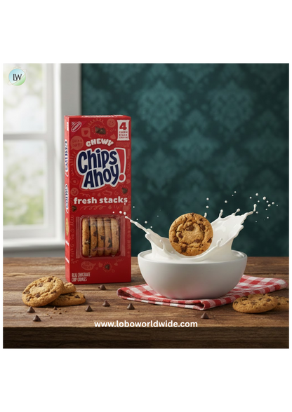CHIPS AHOY! Fresh Stacks Chewy Chocolate Chip Cookies, Travel Snacks, 8.66 oz (4 Multi Snack Packs)