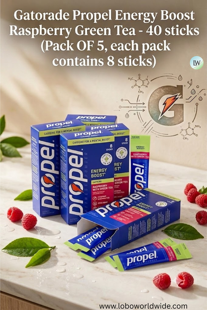 Gatorade Propel Energy Boost - 40 sticks(Pack OF 5, each pack contains 8 sticks)(Various Flavours)