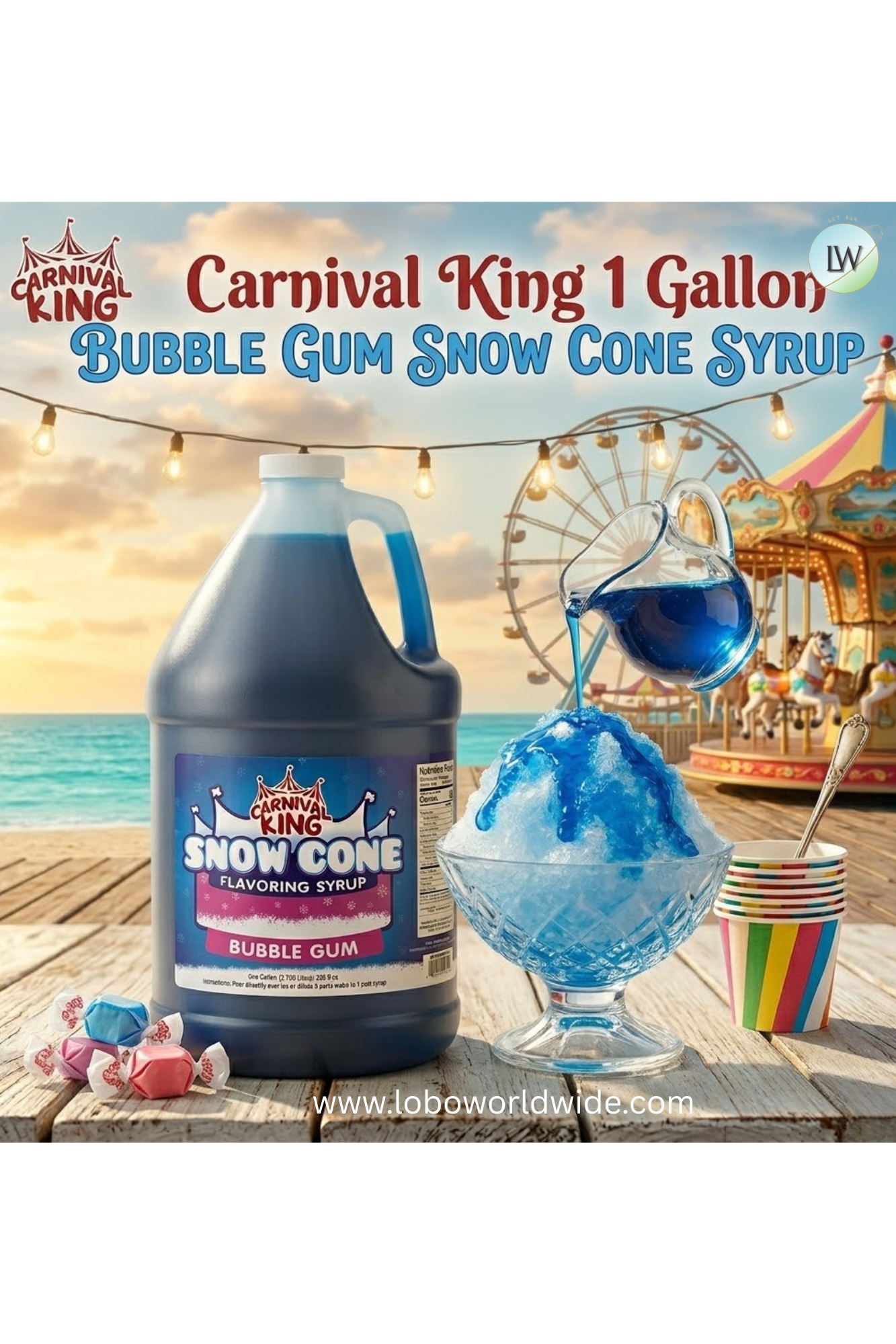 Carnival King 1 Gallon Cone Syrup(Various Flavours)