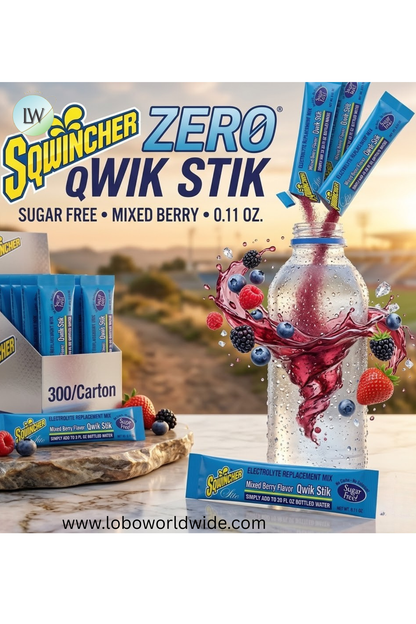 Sqwincher Zero Qwik Stik Sugar Free, 0.11 oz., 300/Carton(Various Flavours)