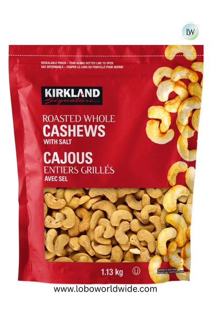 Kirkland Signature Roasted Whole Cashews with Salt, 1.13 kg