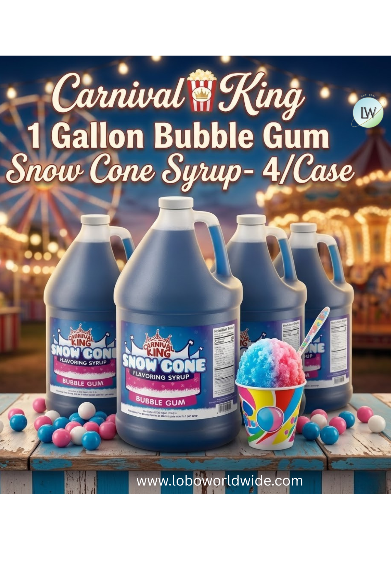 Carnival King 1 Gallon Cone Syrup(Various Flavours)