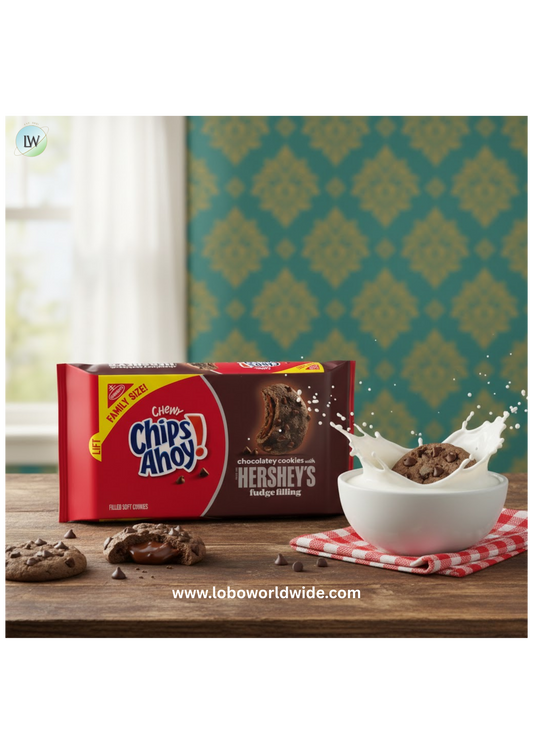 CHIPS AHOY! Chewy Chocolatey Hershey's Fudge Filled Soft Chocolate Chip Cookies, Family Size, 14.85 oz