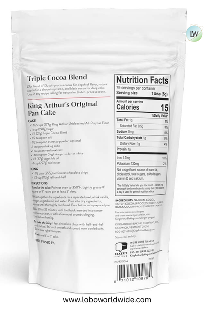 King Arthur Triple Cocoa Powder Blend 14oz