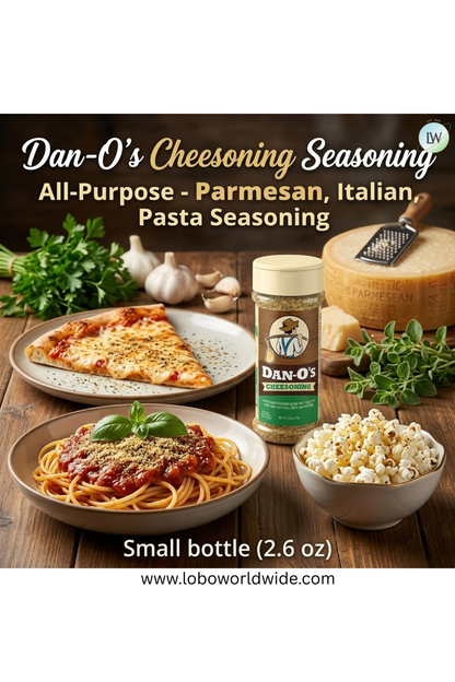 Dan-O's Cheesoning Seasoning - All-Purpose - Parmesan, Italian, Pasta Seasoning - Small bottle (2.6 oz)
