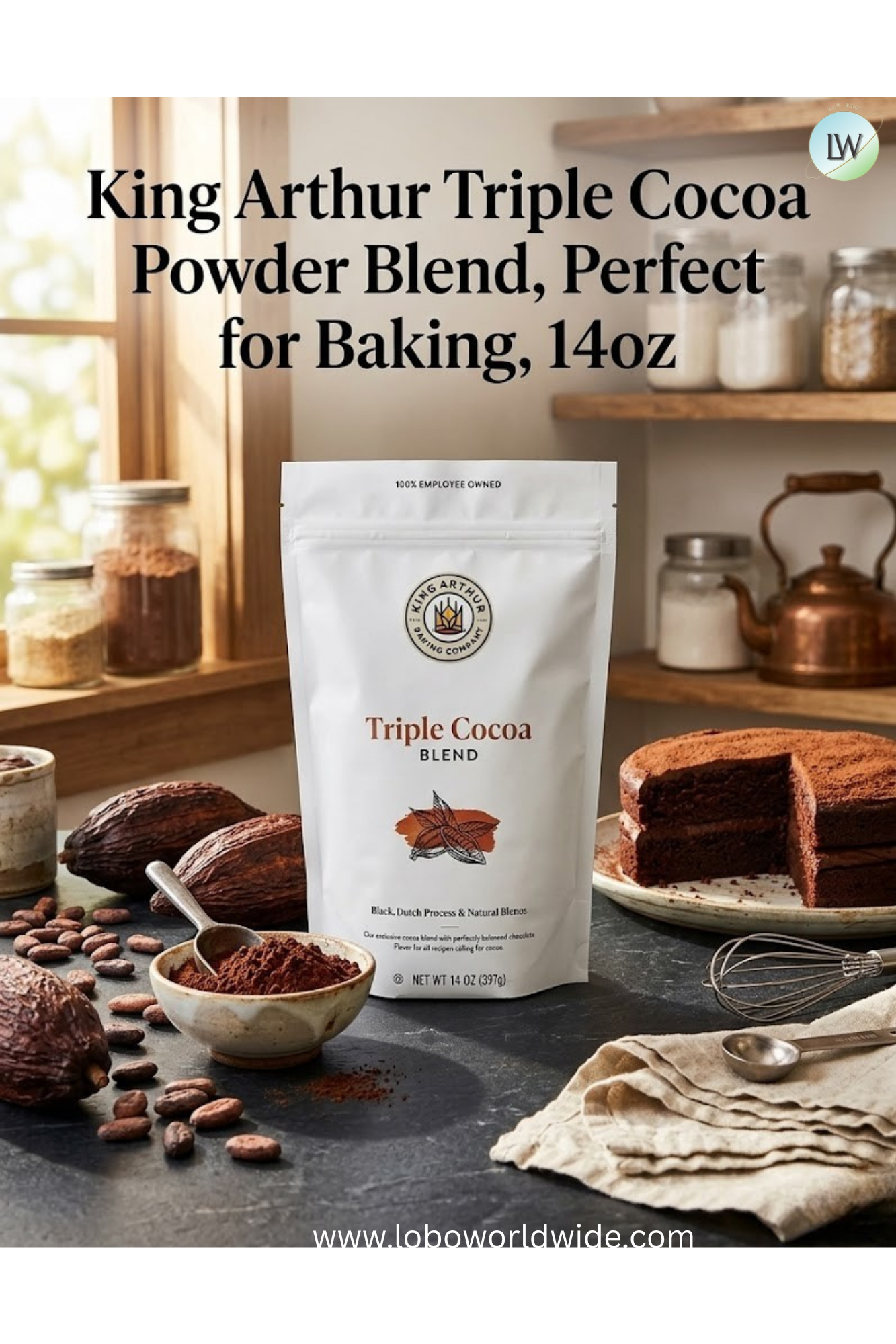 King Arthur Triple Cocoa Powder Blend 14oz