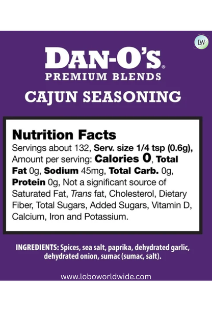 Dan-O's Cajun Seasoning - All-Purpose Seasoning - Great for cooking and grilling anything - Small bottle (2.8 oz)