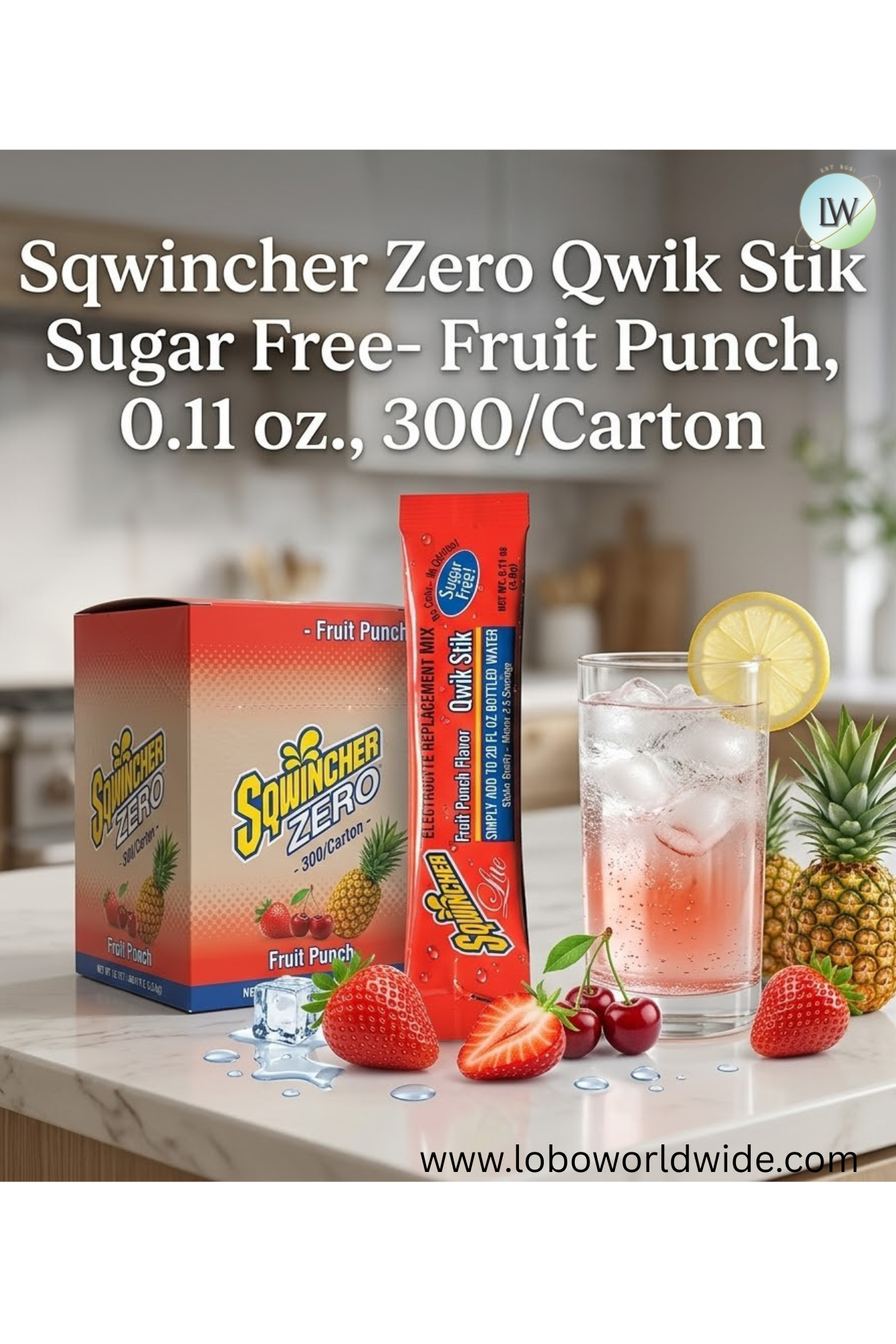 Sqwincher Zero Qwik Stik Sugar Free, 0.11 oz., 300/Carton(Various Flavours)