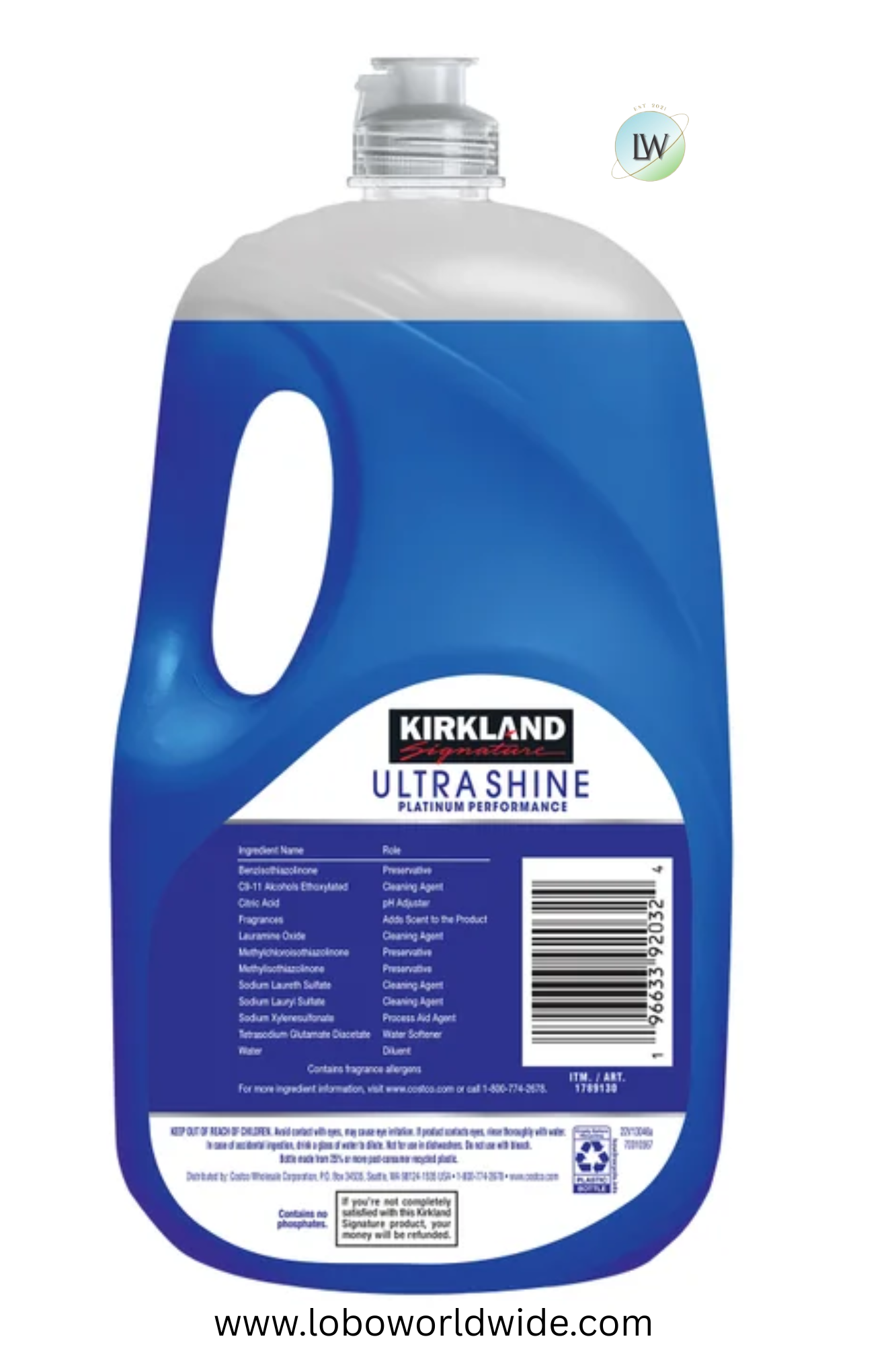 Kirkland Signature Ultra Shine Liquid Dish Soap, Fresh, 90 fl. oz.