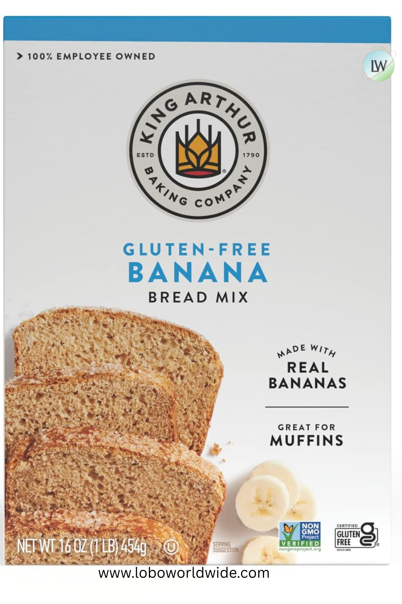 King Arthur, Gluten Free Banana Bread + Muffin Mix, Gluten-Free 16oz