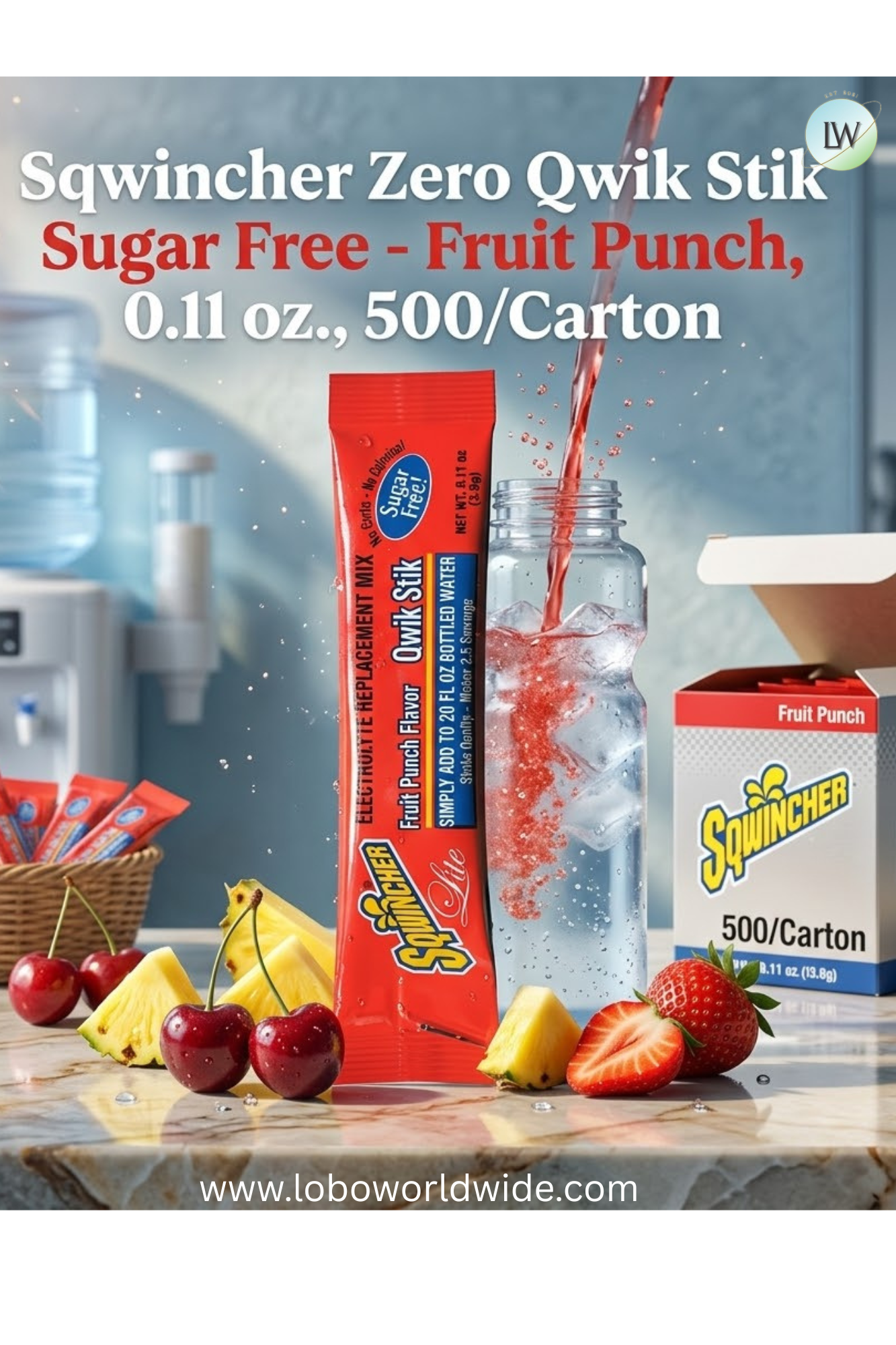 Sqwincher Zero Qwik Stik Sugar Free, 0.11 oz., 500/Carton(Various Flavours)