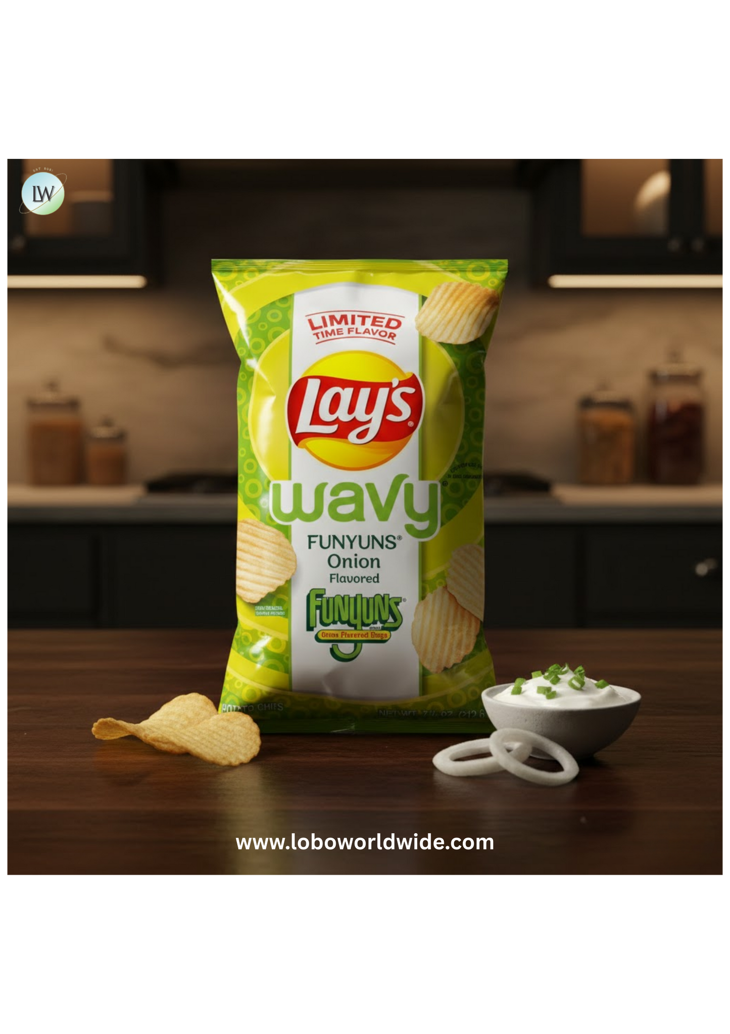 Lay's Wavy Funyuns Onion Flavored Potato Chips, 7.5 oz