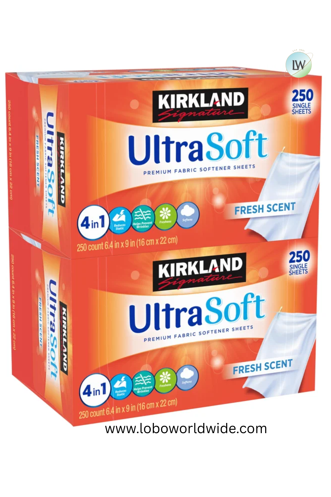 Kirkland Signature Fabric Softener Sheets, 250-count, 2-pack