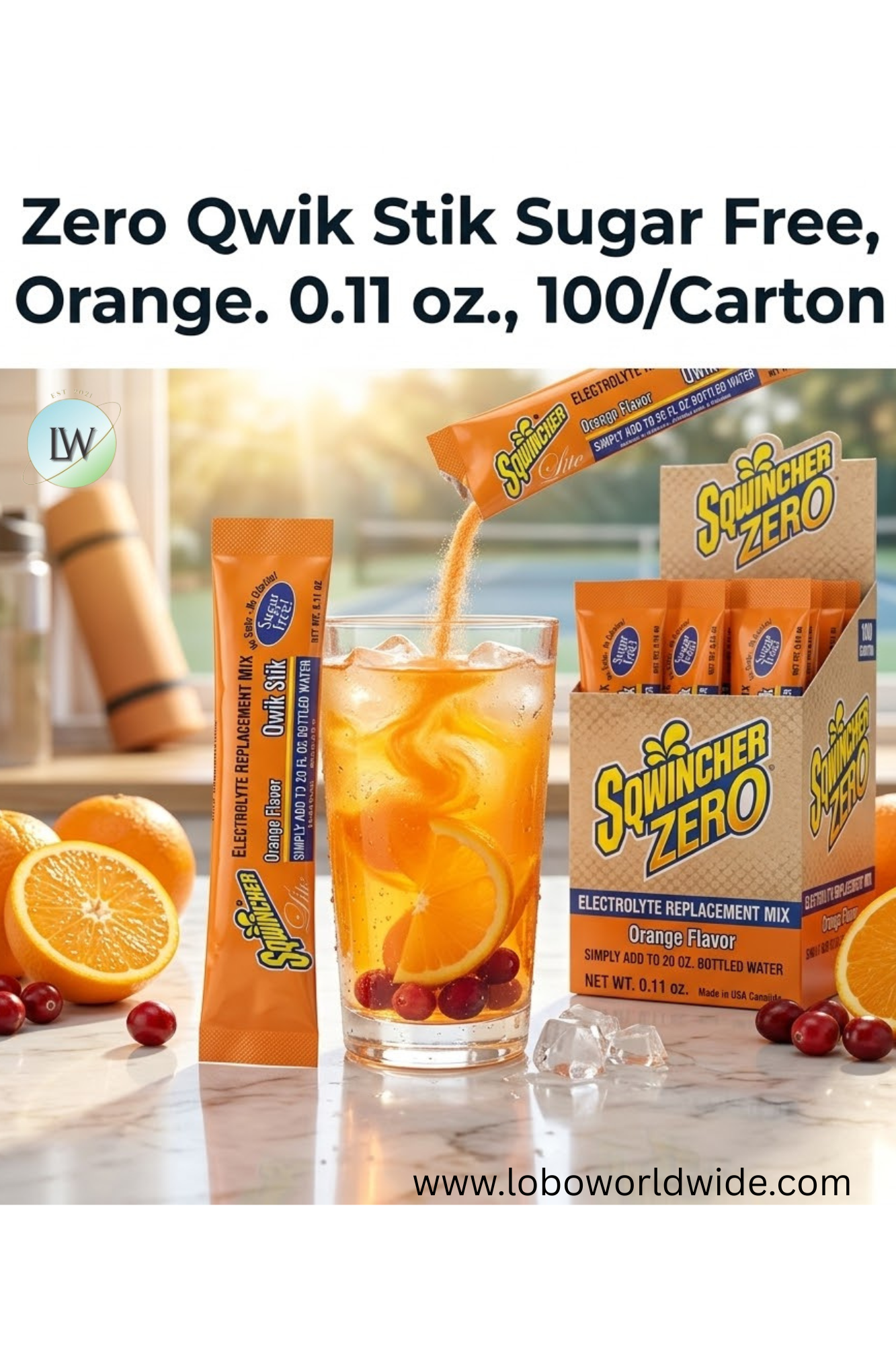 Sqwincher Zero Qwik Stik Sugar Free, 0.11 oz., 100/Carton(Various Flavours)
