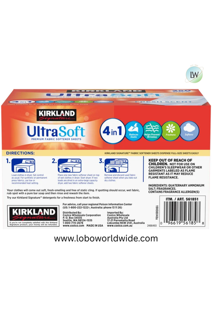 Kirkland Signature Fabric Softener Sheets, 250-count, 2-pack