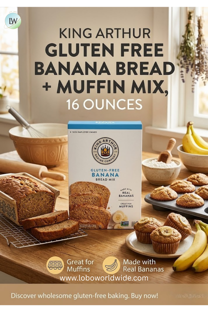 King Arthur, Gluten Free Banana Bread + Muffin Mix, Gluten-Free 16oz
