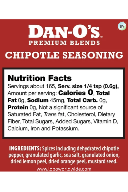 Dan-O's Chipotle Seasoning - All-Purpose Seasoning - Great for grilling & smoking anything - Small bottle (3.5 oz)