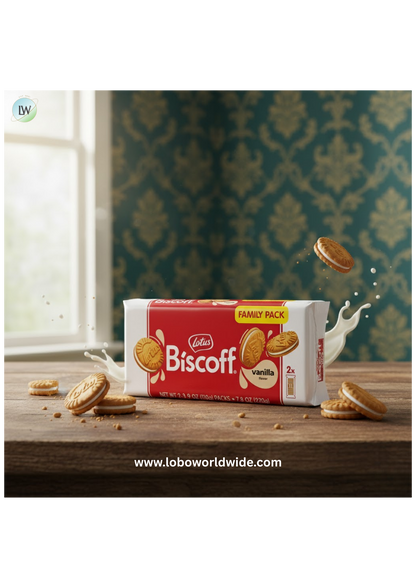 (4 pack) Biscoff Vanilla Cream Sandwich Cookies, 2 fresh packs (11 cookies per pack) 7.76oz net wt