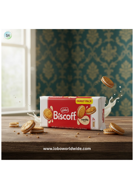 (4 pack) Biscoff Vanilla Cream Sandwich Cookies, 2 fresh packs (11 cookies per pack) 7.76oz net wt
