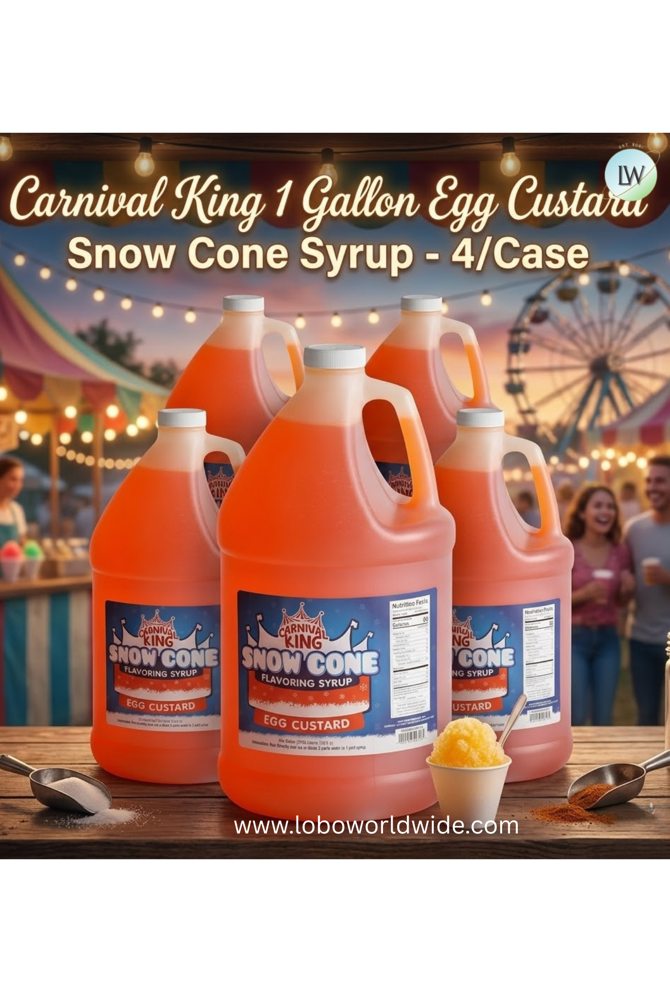 Carnival King 1 Gallon Cone Syrup- 4/Case (Various Flavours)