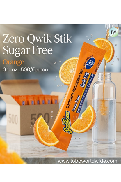 Sqwincher Zero Qwik Stik Sugar Free, 0.11 oz., 500/Carton(Various Flavours)