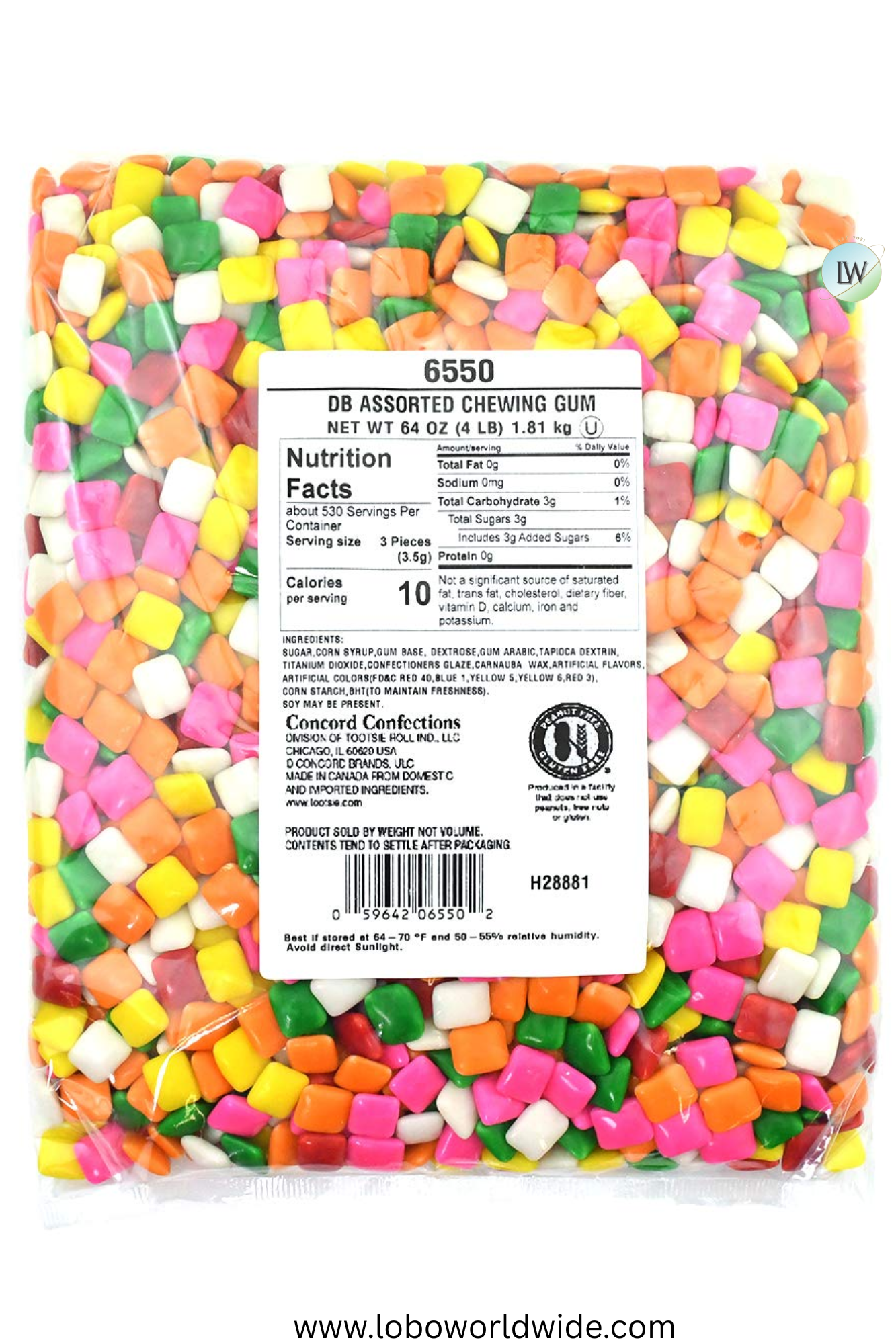 Dubble Bubble Tootsie Roll Assorted Colors Chewing Gum, 64 oz.