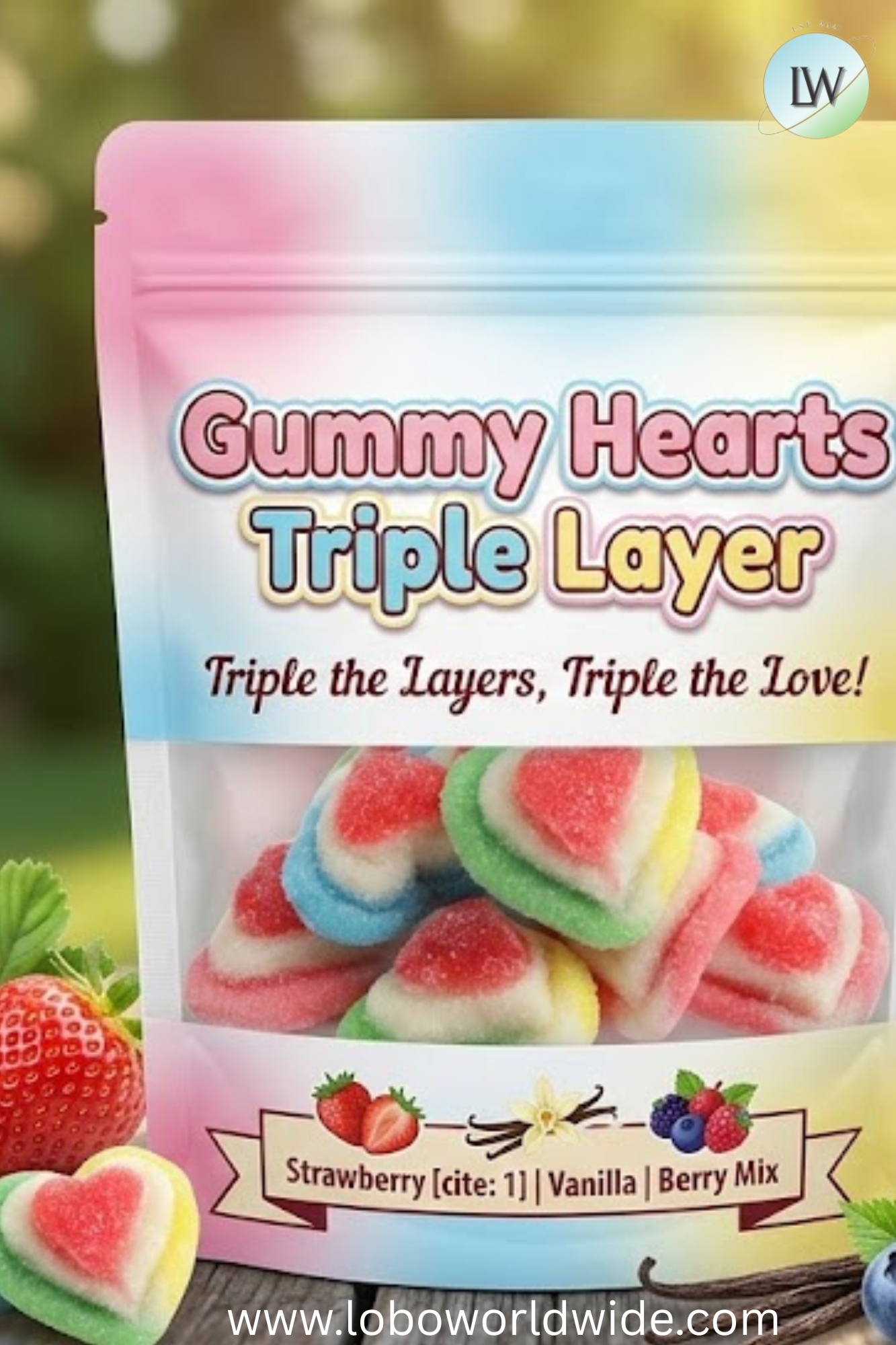 Gummy Hearts Triple Layer (Various Sizes)