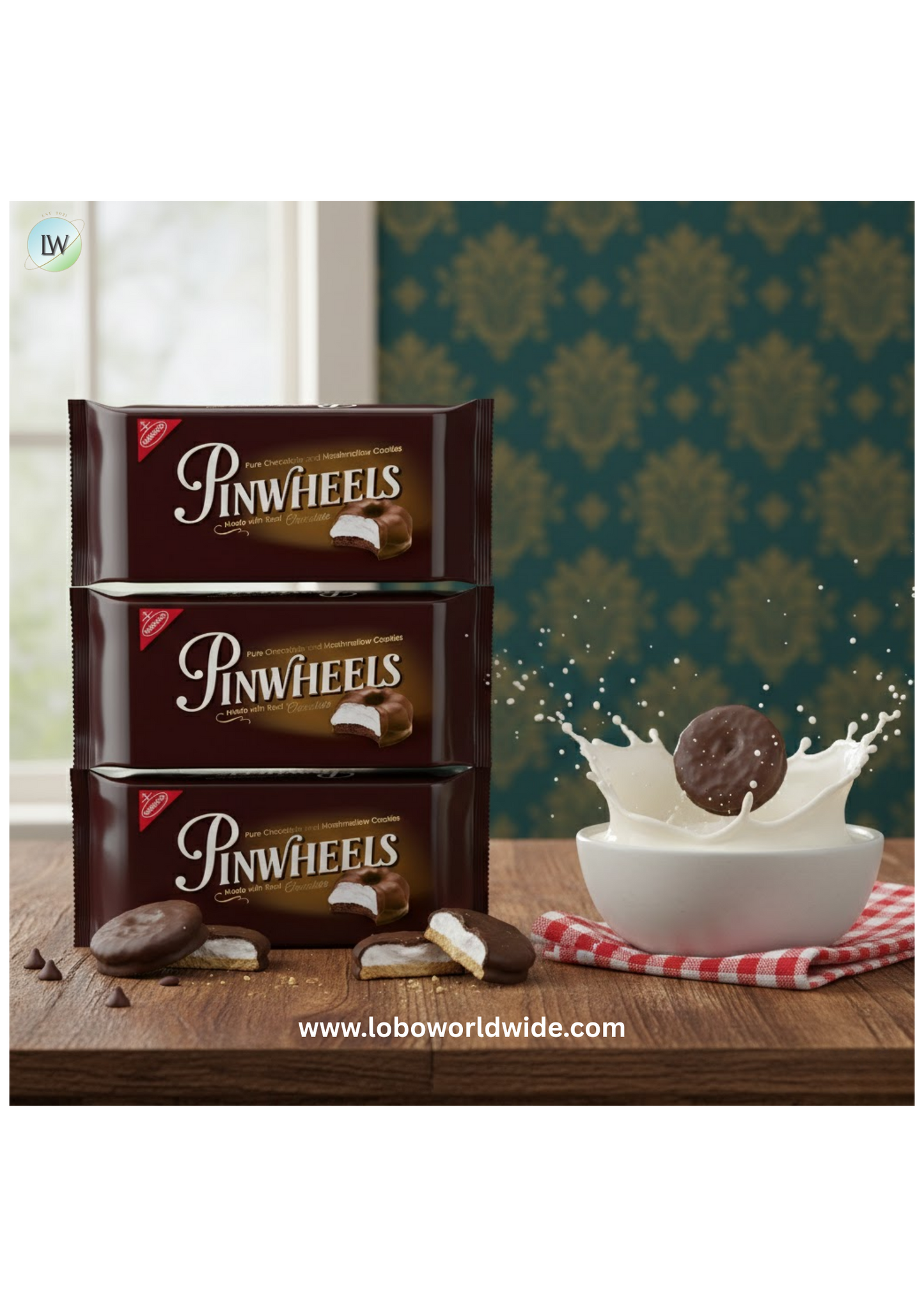 (3 pack) Pinwheels Pure Chocolate & Marshmallow Cookies, 12 oz