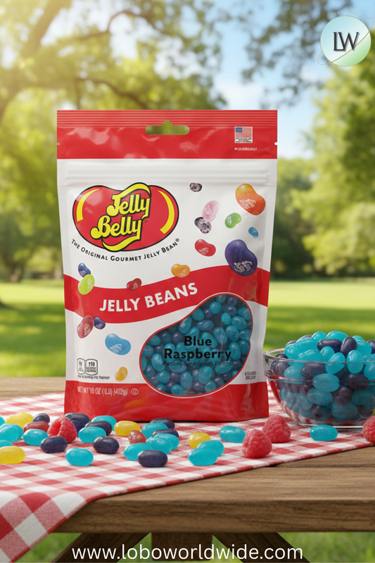 Blue Raspberry Jelly Beans - 16 oz Re-Sealable Bag