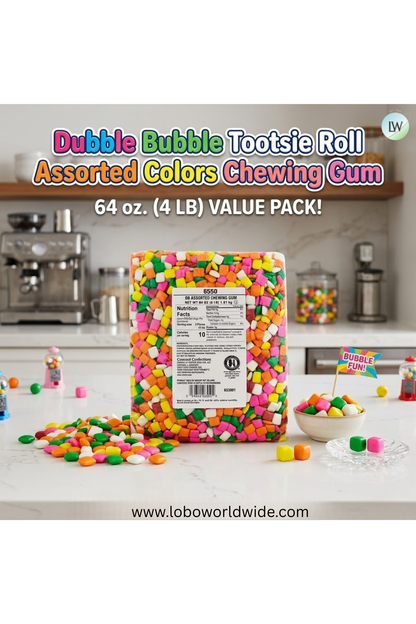 Dubble Bubble Tootsie Roll Assorted Colors Chewing Gum, 64 oz.
