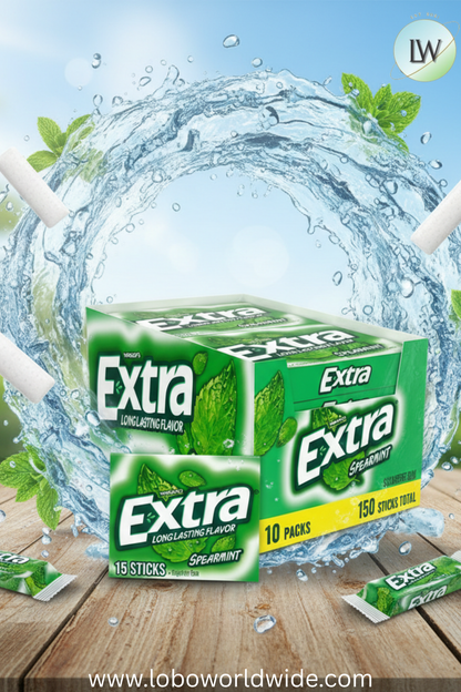 Extra Spearmint Sugar Free Chewing Gum Bulk Pack 15 pcs., 10 pk