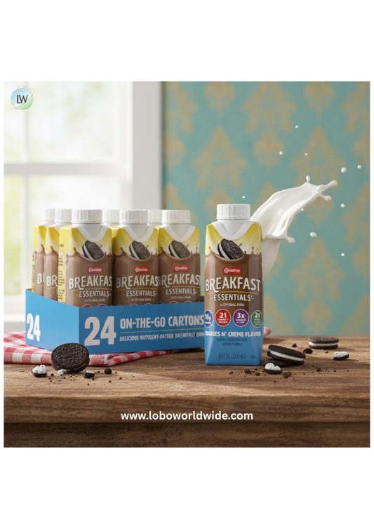 Carnation Breakfast Essentials Complete Nutritional Drink Cookies N Crème Flavor 8 oz Bottle 24 Ct