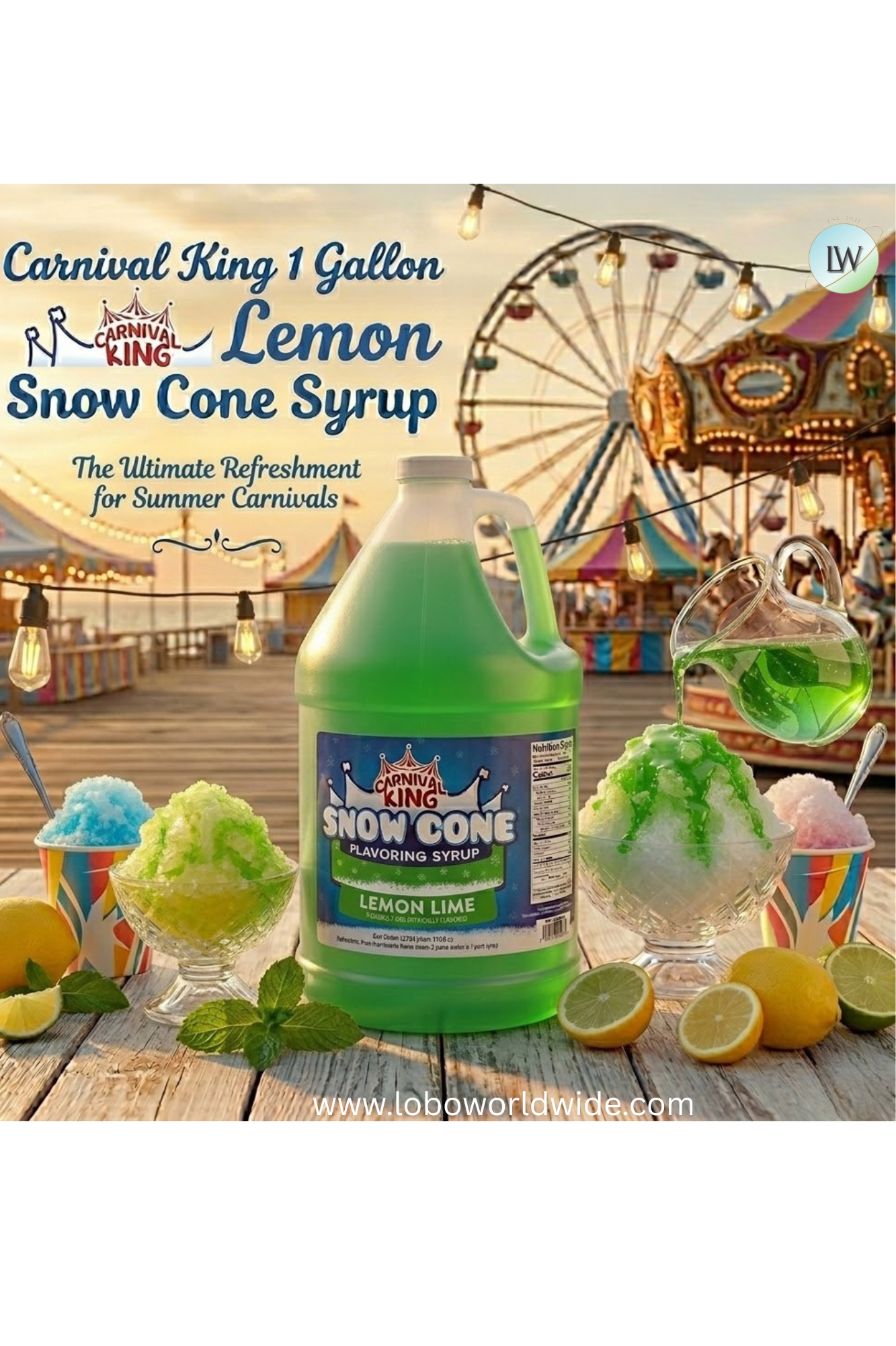 Carnival King 1 Gallon Cone Syrup(Various Flavours)