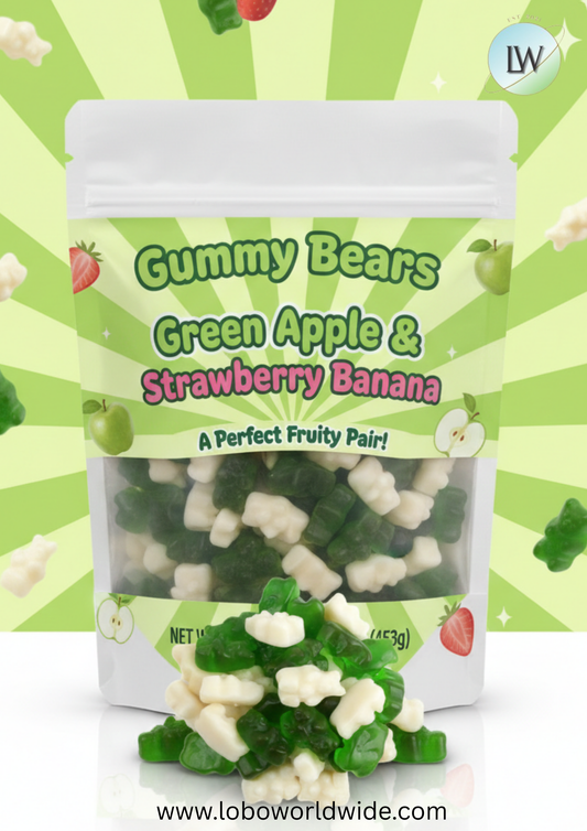 Gummy Bears Green Apple & Strawberry Banana