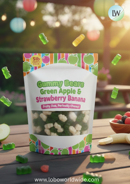 Gummy Bears Green Apple & Strawberry Banana
