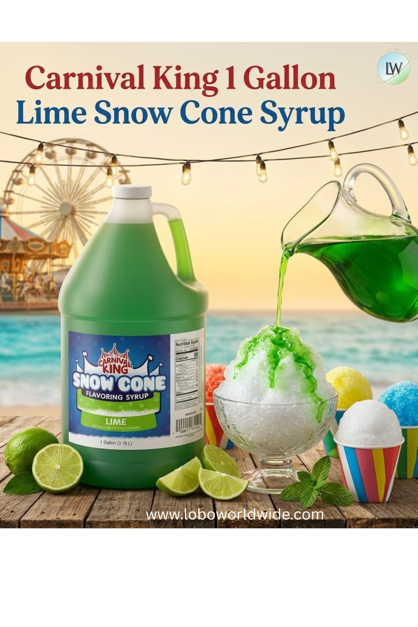 Carnival King 1 Gallon Cone Syrup(Various Flavours)