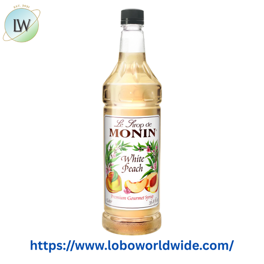 Monin Premium White Peach Flavoring / Fruit Syrup 1 Liter