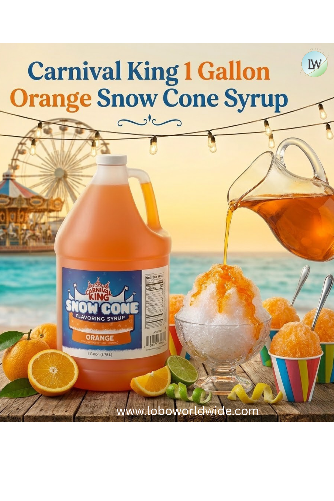 Carnival King 1 Gallon Cone Syrup(Various Flavours)
