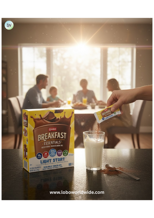Carnation Breakfast Essentials Light Start Nutritional Powder Drink Mix Rich Milk Chocolate, 8 Count Box of 0.705 oz Packets (Pack of 8 Boxes)