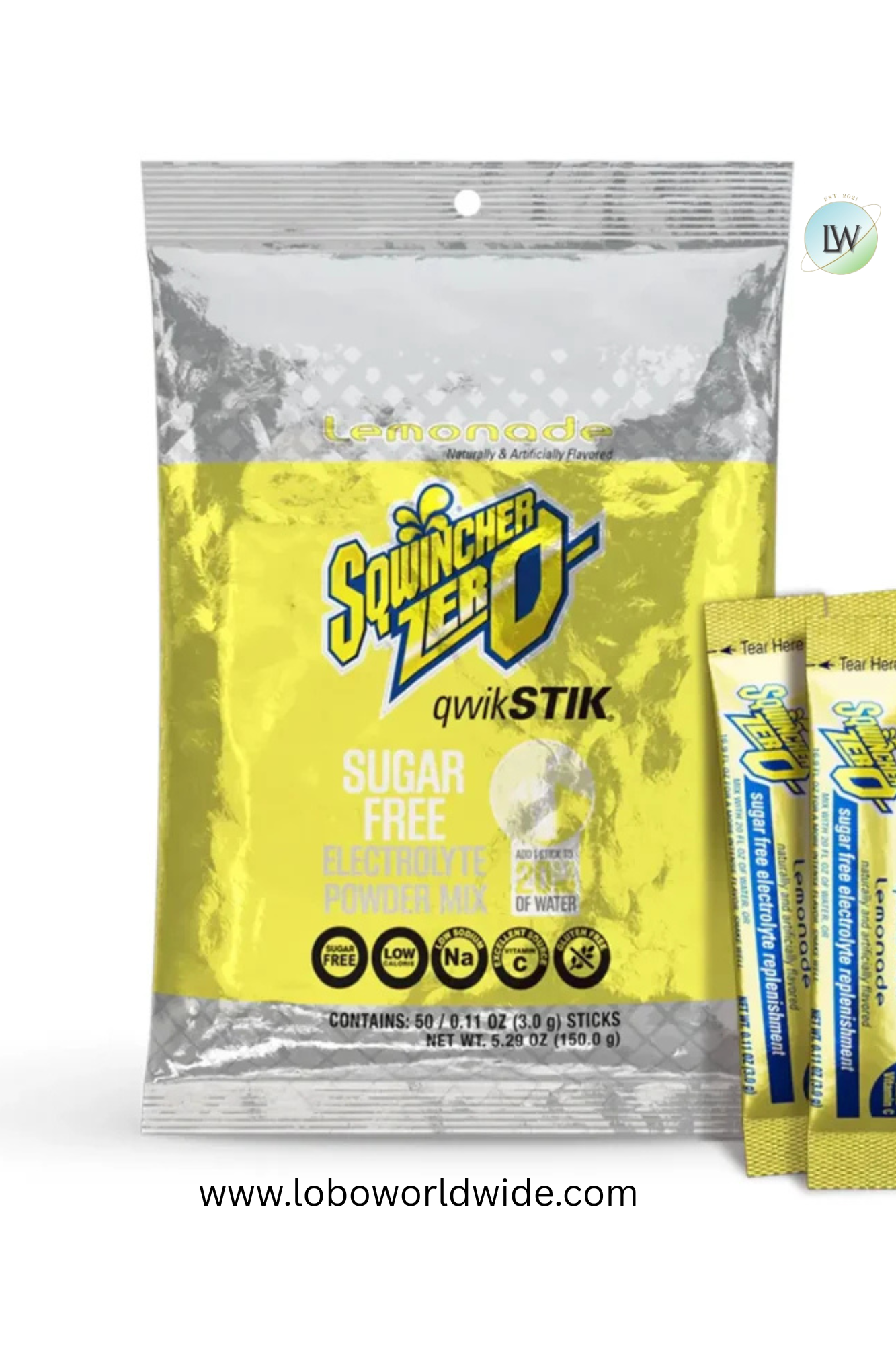 Sqwincher Qwik Stik ZERO Sugar Free, Low Calorie Electrolyte Drink, 0.11 Ounce, Pack of 50, Case of 10 Packs(Various Flavours)