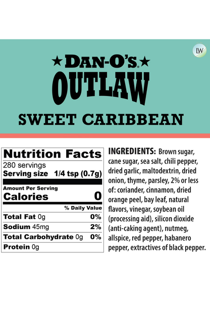 Dan-O's Outlaw Sweet Caribbean - All purpose seasoning for grilling anything (6.9 oz)