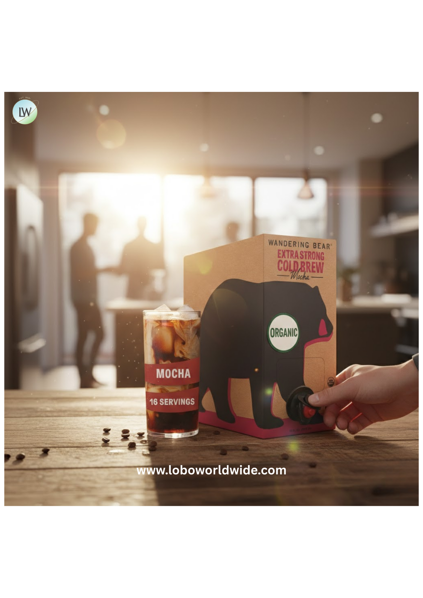 Wandering Bear Organic Mocha Cold Brew Coffee On Tap, 96 fl oz