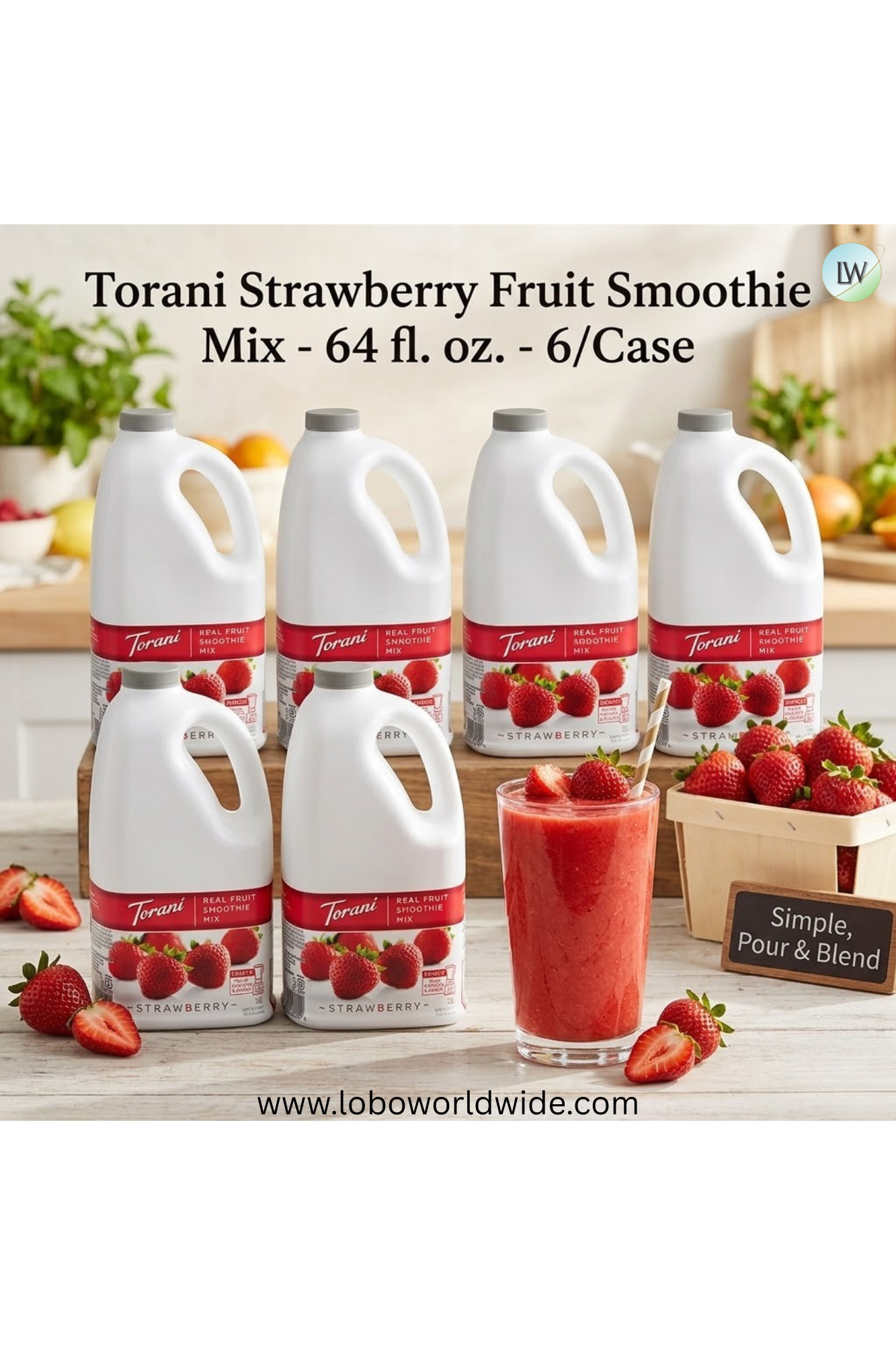 Torani Fruit Smoothie Mix- 64 fl. oz.- 6/Case